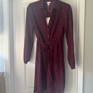 Leopard Print Button-Up Dress